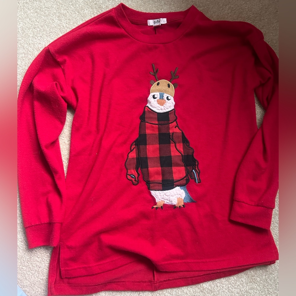 🎄 Women’s Isla Comfy Plaid Red Christmas Long Sleeve Top